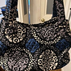 Vera Bradley Stylish Black and Blue Patterned Women's Bag
